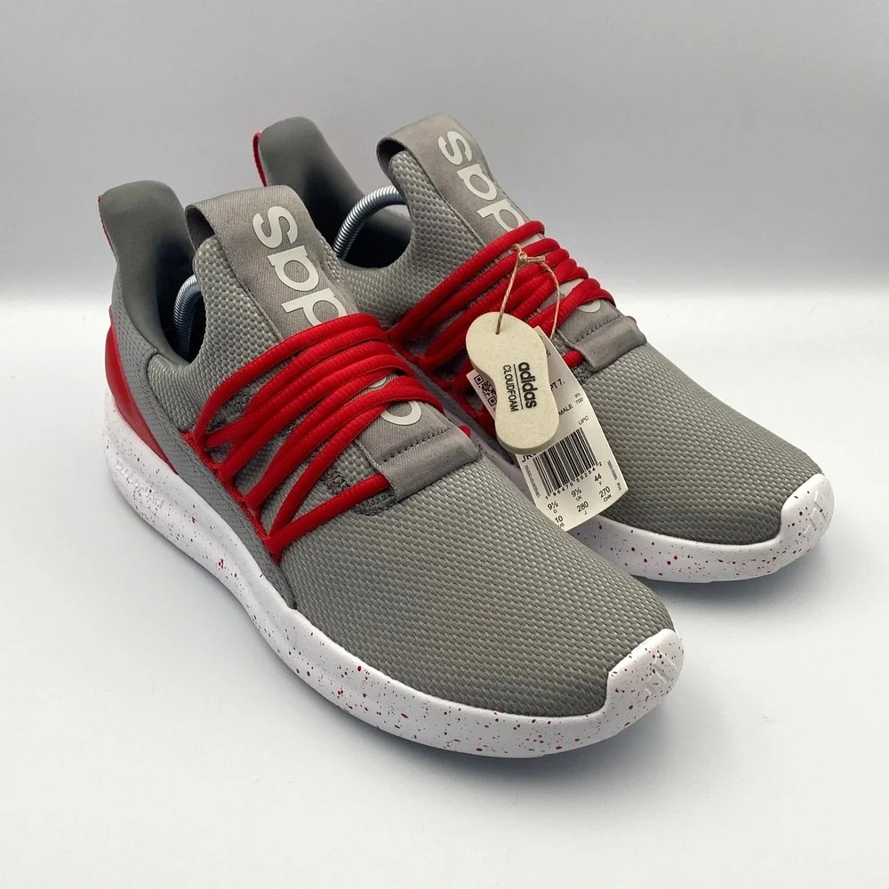 Adidas Lite Racer Adapt 7.0 Slip On Running Sneakers Gray Red Men's 10 JR0548
